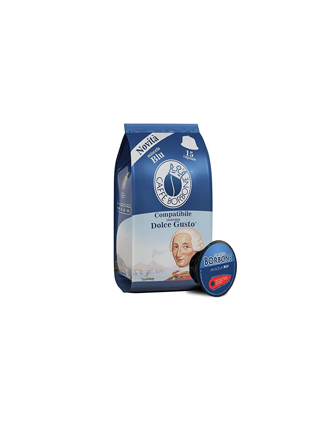 CAFFE-BORBONE - Capsule compatibili dolce gusto 90 pz caffe borbone qualità  blu - DGBBLU6X15N
