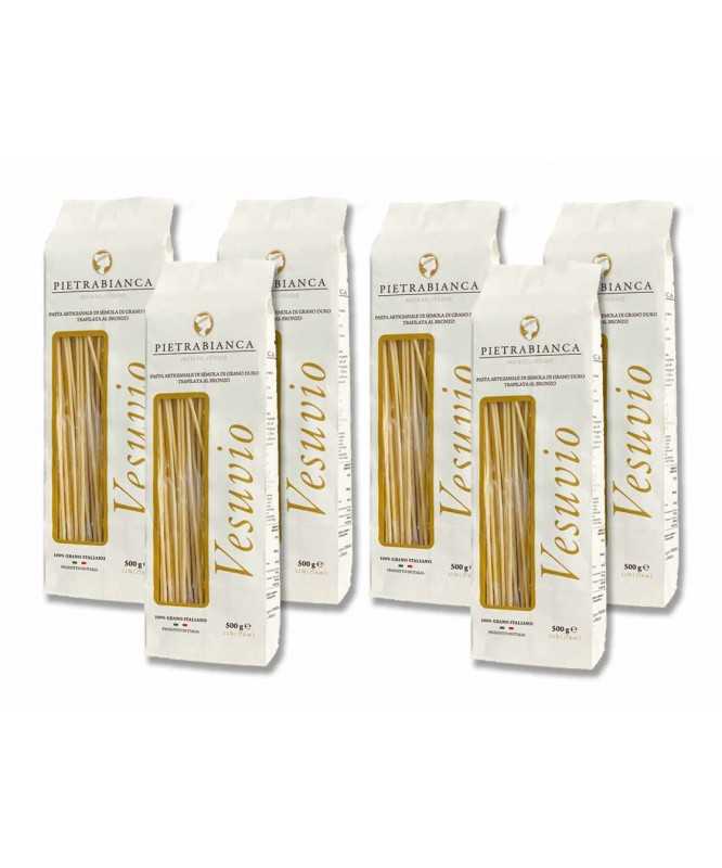 6 pz da 500g SPAGHETTONE - PIETRA BIANCA Pasta Artigianale di semola di grano duro trafilata al bronzo