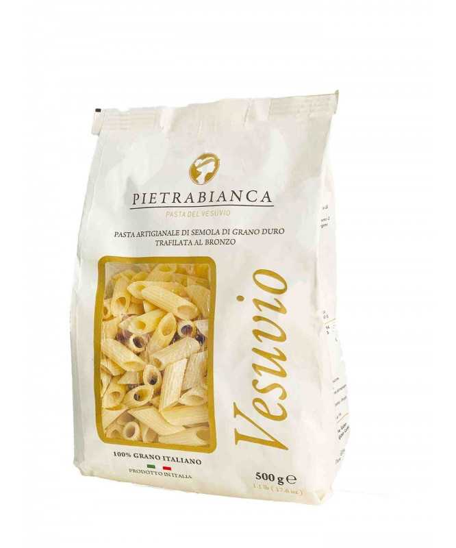 6 pz da 500g MEZZE PENNE RIGATE - PIETRA BIANCA Pasta Artigianale di semola di grano duro trafilata al bronzo