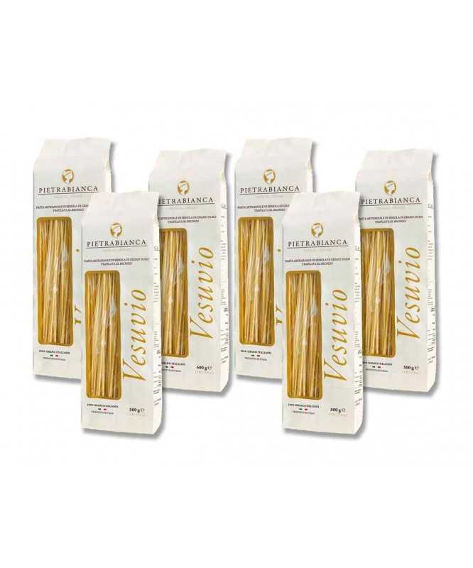 6 pz da 500g SPAGHETTI - PIETRA BIANCA Pasta Artigianale di semola di grano duro trafilata al bronzo