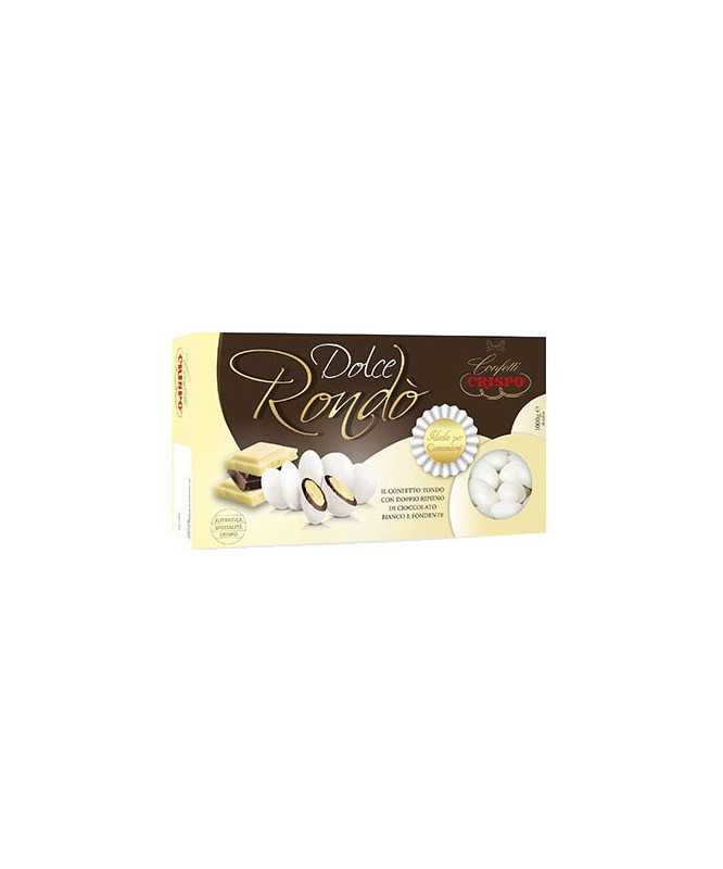 2 Kg CONFETTI CRISPO Dolce Rondò BIANCO con doppio ripieno di cioccolato bianco e fondente