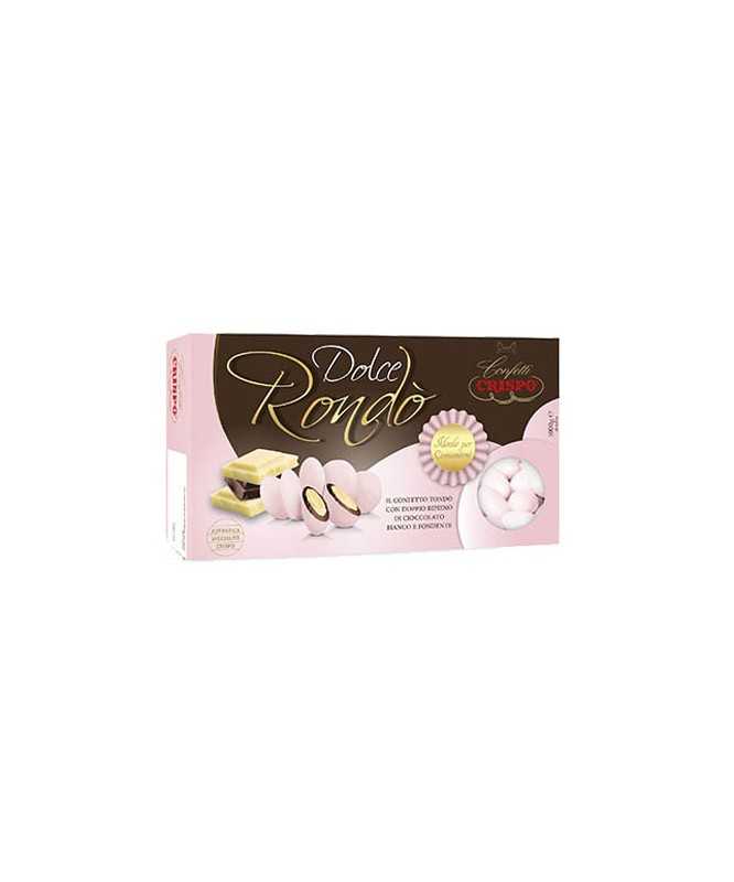 2 Kg CONFETTI CRISPO Dolce Rondò ROSA Con Doppio Ripieno Di Cioccolato Bianco E Fondente