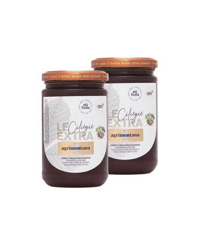 MARMELLATA CILIEGIE - 2 barattoli di Confettura extra di Ciliegie da 330 g - AGRIMONTANA