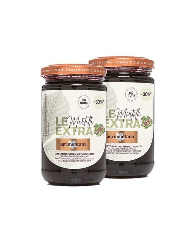 MARMELLATA MIRTILLI SELVATICI - 2 barattoli di Confettura extra di Mirtilli Selvatici da 330 g - AGRIMONTANA