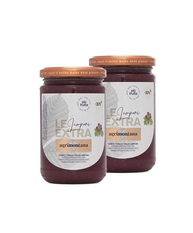 MARMELLATA LAMPONI - 2 barattoli di Confettura extra di Lamponi da 330 g - AGRIMONTANA