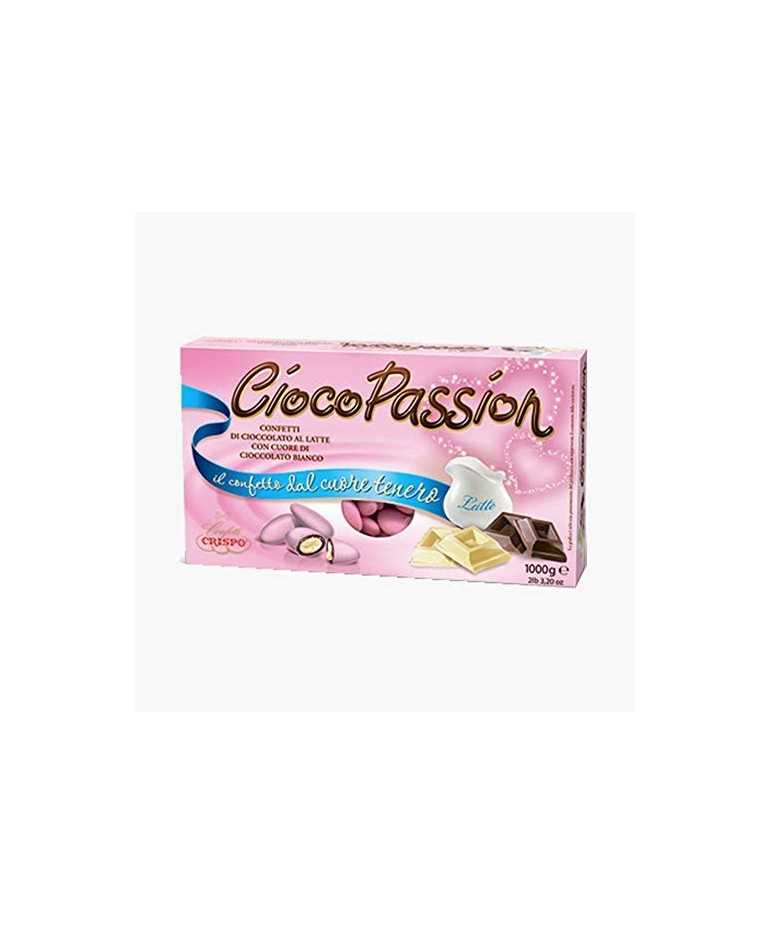 1kg Confetti CIOCOPASSION al gusto Cioccolato Colore ROSA -CRISPO