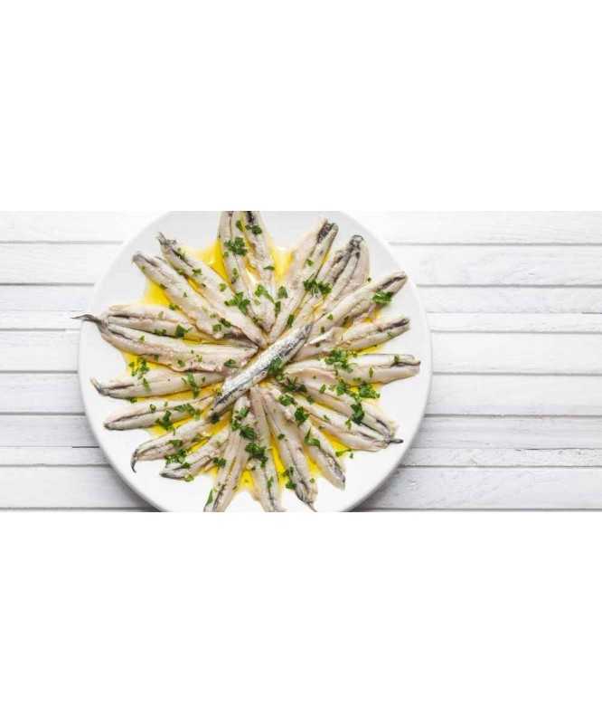 Alici marinate in olio di semi di girasole vaso da 212 ml - DELFINO dal 1950