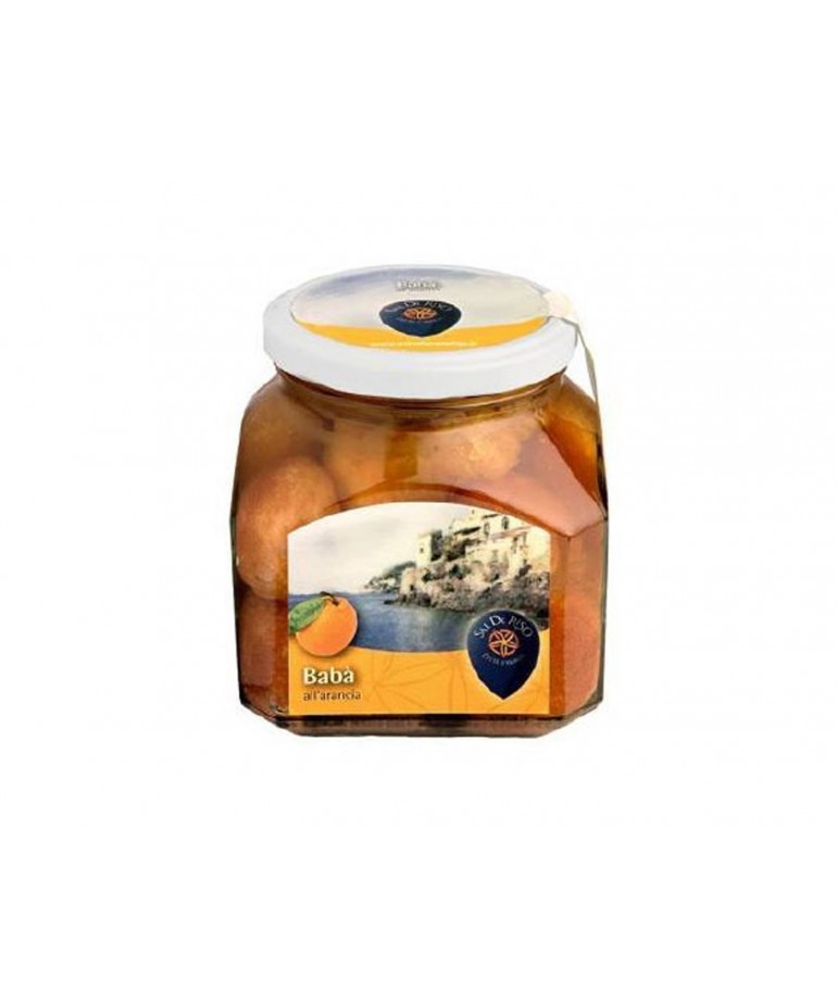Barattolo Babà all'arancia immersi nel liquore d'arancia 700g Sal de Riso