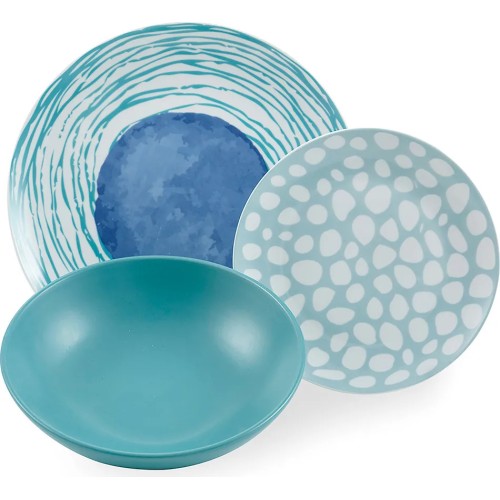 VDE Villa D'Este Home Tivoli Servizio Piatti 18 pezzi in Porcellana Collerzione Marea