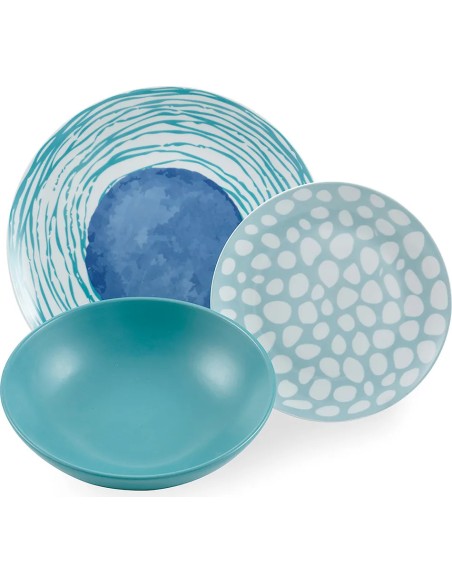 VDE Villa D'Este Home Tivoli Servizio Piatti 18 pezzi in Porcellana Collerzione Marea