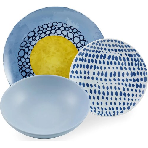 VDE Villa D'Este Home Tivoli Servizio Piatti 18 pezzi in Porcellana Collerzione Marea