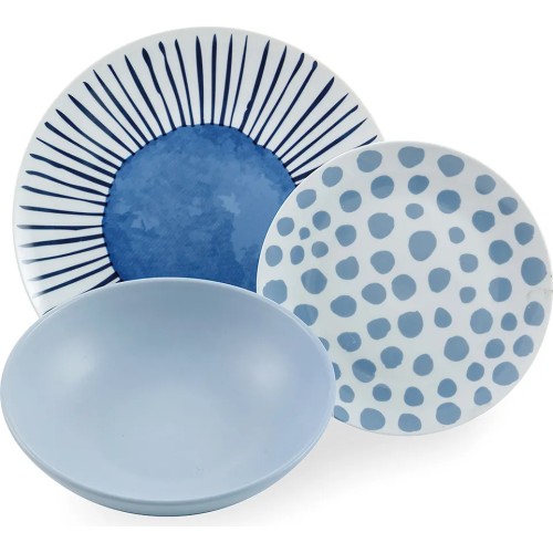 VDE Villa D'Este Home Tivoli Servizio Piatti 18 pezzi in Porcellana Collerzione Marea