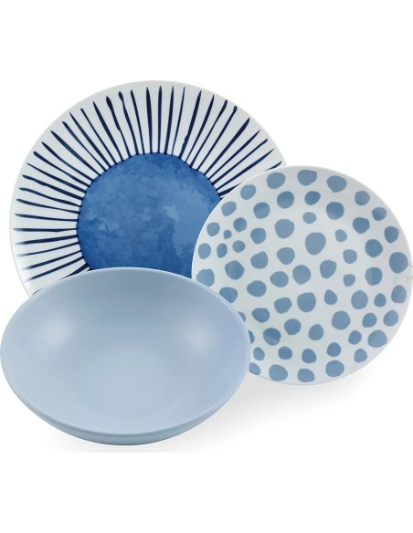 VDE Villa D'Este Home Tivoli Servizio Piatti 18 pezzi in Porcellana Collerzione Marea