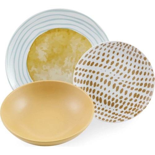 VDE Villa D'Este Home Tivoli Servizio Piatti 18 pezzi in Porcellana Collerzione Marea