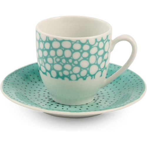 VDE Villa D'Este Home Tivoli Set 6 tazzine caffè con piattino in porcellana Collezione Marea