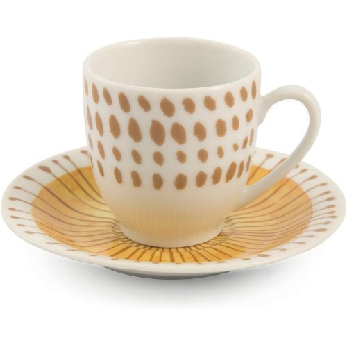 VDE Villa D'Este Home Tivoli Set 6 tazzine caffè con piattino in porcellana Collezione Marea