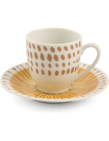 VDE Villa D'Este Home Tivoli Set 6 tazzine caffè con piattino in porcellana Collezione Marea