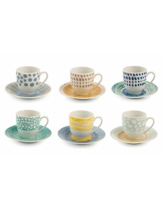 VDE Villa D'Este Home Tivoli Set 6 tazzine caffè con piattino in porcellana Collezione Marea 2