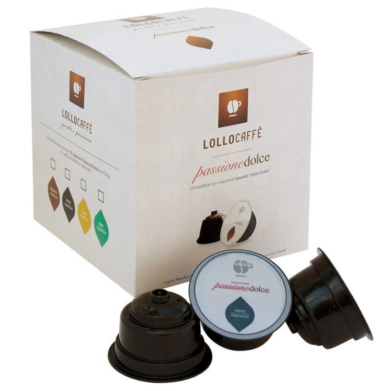 48 Capsule Lollo Miscela NERO ESPRESSO compatibili Dolce Gusto 